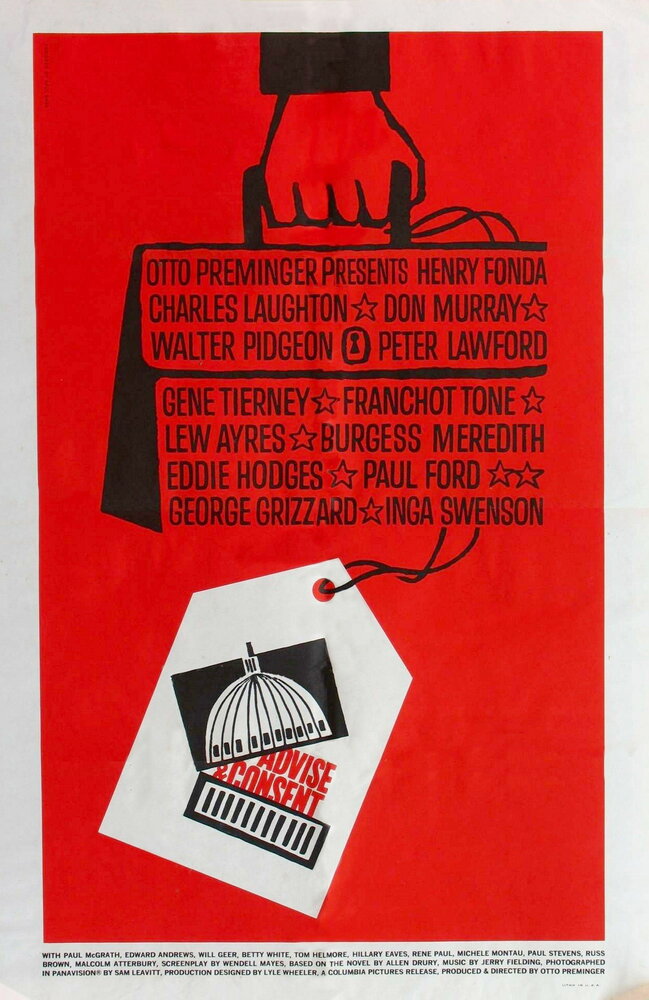 Совет и согласие (1962) постер